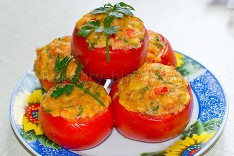 Рецепт помидор с ветчиной и сыром