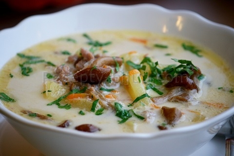Сырный суп с грибами рецепт