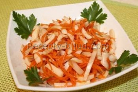 Салат с кальмарами и морковью рецепт