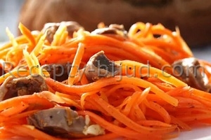 Рецепт салата из куриных желудков и моркови по-корейски с фото
